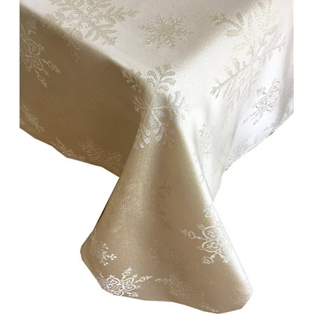 no iron tablecloth metallic snowflake christmas noiron soil resistant fabric holiday tablecloths 60 84 oblong no iron tablecloth metallic snowflake christmas noiron soil resistant fabric holiday tablecloths 60 84 oblong